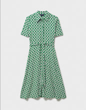 Load image into Gallery viewer, Crew Clothing - Emma Jersey Shirt Dress in Kelly Green Geo Entwined Print