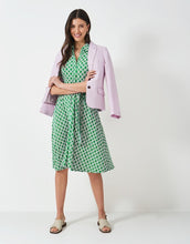 Load image into Gallery viewer, Crew Clothing - Emma Jersey Shirt Dress in Kelly Green Geo Entwined Print