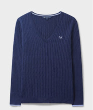 Load image into Gallery viewer, Crew Clothing - Heritage V Neck Cable Jumper - Navy