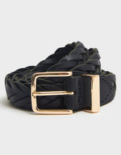 Load image into Gallery viewer, Crew Clothing - Plaited Leather Belt - Navy