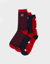 Load image into Gallery viewer, Crew Clothing - Bamboo Sock Box - Raspberry Navy