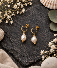 Load image into Gallery viewer, Alice Rose Jewellery - Circle Pearl Earrings