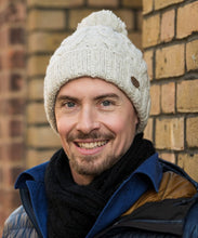 Load image into Gallery viewer, Kusan - PK2228 Cable Bobble Hat Turnup - Oatmeal