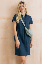 Load image into Gallery viewer, Lily & Me - Lavender Linen Dress in Denim