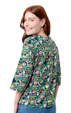 Load image into Gallery viewer, Lily & Me - Myrtle Top 3/4 Sleeve in Mayflower Navy