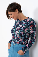 Load image into Gallery viewer, Lily & Me - Monica Top Folk Floral - Navy