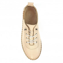 Load image into Gallery viewer, Lunar -  Evie Leather Plimsoll in Cream
