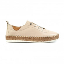 Load image into Gallery viewer, Lunar -  Evie Leather Plimsoll in Cream
