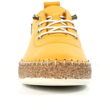 Load image into Gallery viewer, Lunar -  Evie Leather Plimsoll in Mustard