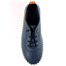 Load image into Gallery viewer, Lunar - St Ives Leather Plimsoll in Navy Blue