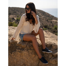 Load image into Gallery viewer, Lunar - St Ives Leather Plimsoll in Navy