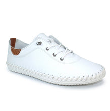 Load image into Gallery viewer, Lunar - St Ives Leather Plimsoll in White