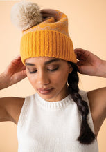 Load image into Gallery viewer, Powder - Thora Bobble Hat - Mustard/Taupe