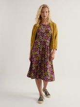 Load image into Gallery viewer, Sea Salt - April Short Sleeve Dress in Painted Asters Maritime