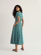 Load image into Gallery viewer, Sea Salt - Veronica Short Sleeve Dress in Indigo Leaf Dark Wreckage
