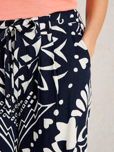 Load image into Gallery viewer, White Stuff - Farah Wide Leg Trousers in Navy Multi