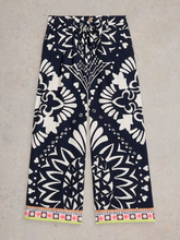 Load image into Gallery viewer, White Stuff - Farah Wide Leg Trousers in Navy Multi