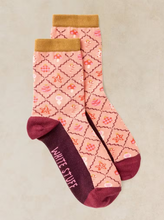 Load image into Gallery viewer, White Stuff - Bauble Pattern Ankle Sock Coral Mult