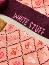 Load image into Gallery viewer, White Stuff - Bauble Pattern Ankle Sock Coral Mult