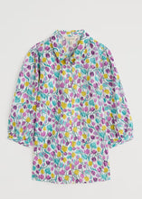 Load image into Gallery viewer, Sea Salt - Hope Cottage Blouse in Spring Tulips Chalk