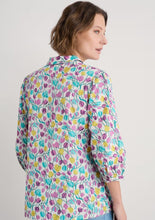 Load image into Gallery viewer, Sea Salt - Hope Cottage Blouse in Spring Tulips Chalk