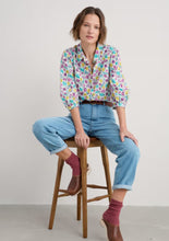 Load image into Gallery viewer, Sea Salt - Hope Cottage Blouse in Spring Tulips Chalk