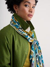 Load image into Gallery viewer, Sea Salt - May Garland Scarf in Zennor Stripe Border Chalk