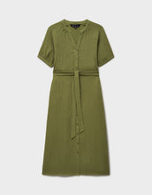 Load image into Gallery viewer, Crew Clothing - Delilah Double Cloth Dress in Oil Green