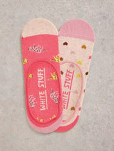 Load image into Gallery viewer, White Stuff - 2 Pack Leopard No Show Socks in Pink Multi