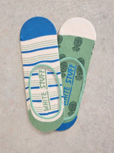 Load image into Gallery viewer, White Stuff - 2 Pack Pineapple No Show Socks in Green Multi