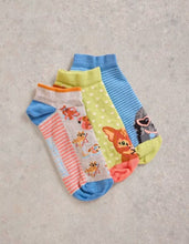 Load image into Gallery viewer, White Stuff - 3 Pack Pet Pals Trainer Socks in Blue Multi
