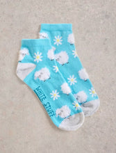 Load image into Gallery viewer, White Stuff - Fluffy Sheep Trainer Sock in Blue Multi