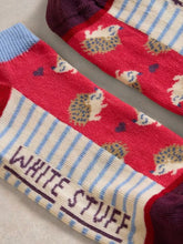 Load image into Gallery viewer, White Stuff - Hedgehog Trainer Sock in Red Multi