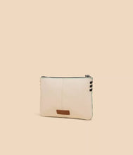 Load image into Gallery viewer, White Stuff - Leather Zip Top Pouch - Natural Multi
