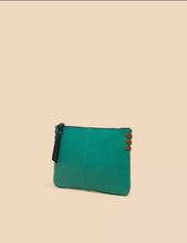 Load image into Gallery viewer, White Stuff - Leather Zip Top Pouch - Natural Multi