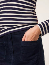 Load image into Gallery viewer, White Stuff - Melody Organic Cord Skirt - Dark Navy