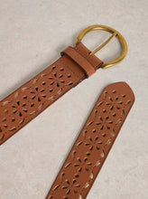 Load image into Gallery viewer, White Stuff - Punch Out Floral Belt in Mid Tan
