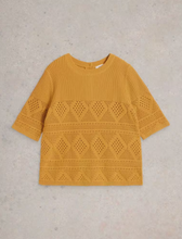 Load image into Gallery viewer, White Stuff - Stitchy Knitted Tee in Mid Yellow