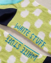 Load image into Gallery viewer, White Stuff - Wonky Spot Trainer Sock in Bright Green