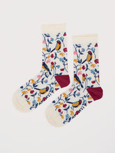 Load image into Gallery viewer, Sea Salt - Bamboo Arty Socks in Sweet Pea Bird Chalk