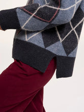 Load image into Gallery viewer, Brakeburn - Helga Argyle Intarsia Knitted Jumper in Navy