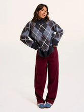 Load image into Gallery viewer, Brakeburn - Helga Argyle Intarsia Knitted Jumper in Navy