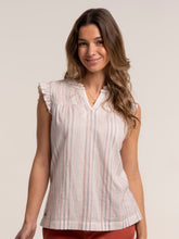 Load image into Gallery viewer, Brakeburn - Pier Sleeveless Blouse in White/Multi Stripe