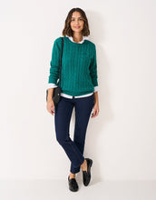 Load image into Gallery viewer, Crew Clothing - Crew Neck Chunky Heritage Cable Jumper in Shaded Spruce