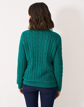 Load image into Gallery viewer, Crew Clothing - Crew Neck Chunky Heritage Cable Jumper in Shaded Spruce