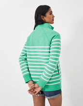 Load image into Gallery viewer, Crew Clothing - Half Zip Sweat - Green White Stripe