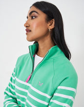 Load image into Gallery viewer, Crew Clothing - Half Zip Sweat - Green White Stripe