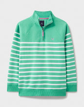 Load image into Gallery viewer, Crew Clothing - Half Zip Sweat - Green White Stripe