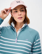 Load image into Gallery viewer, Crew Clothing - Half Zip Sweat in Blue/White