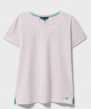 Load image into Gallery viewer, Crew Clothing - Stripe Crew Neck Slub T-Shirt in White Orchid